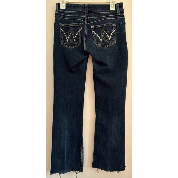 Wrangler Pink Tag Woman's Jeans Size 1/2 Frayed Bootcut - Picture 2 of 6